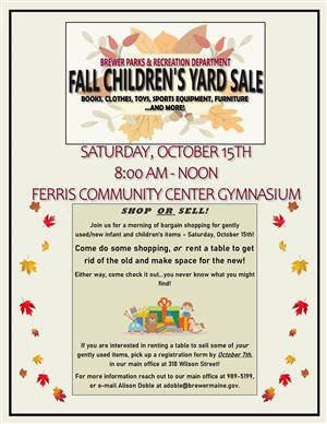 Fall Children's Yard Sale