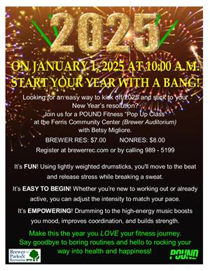 Pound Fitness Pop Up Class New Year's 2025