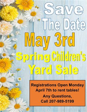 save the date flyer-childrens yard sale 2025